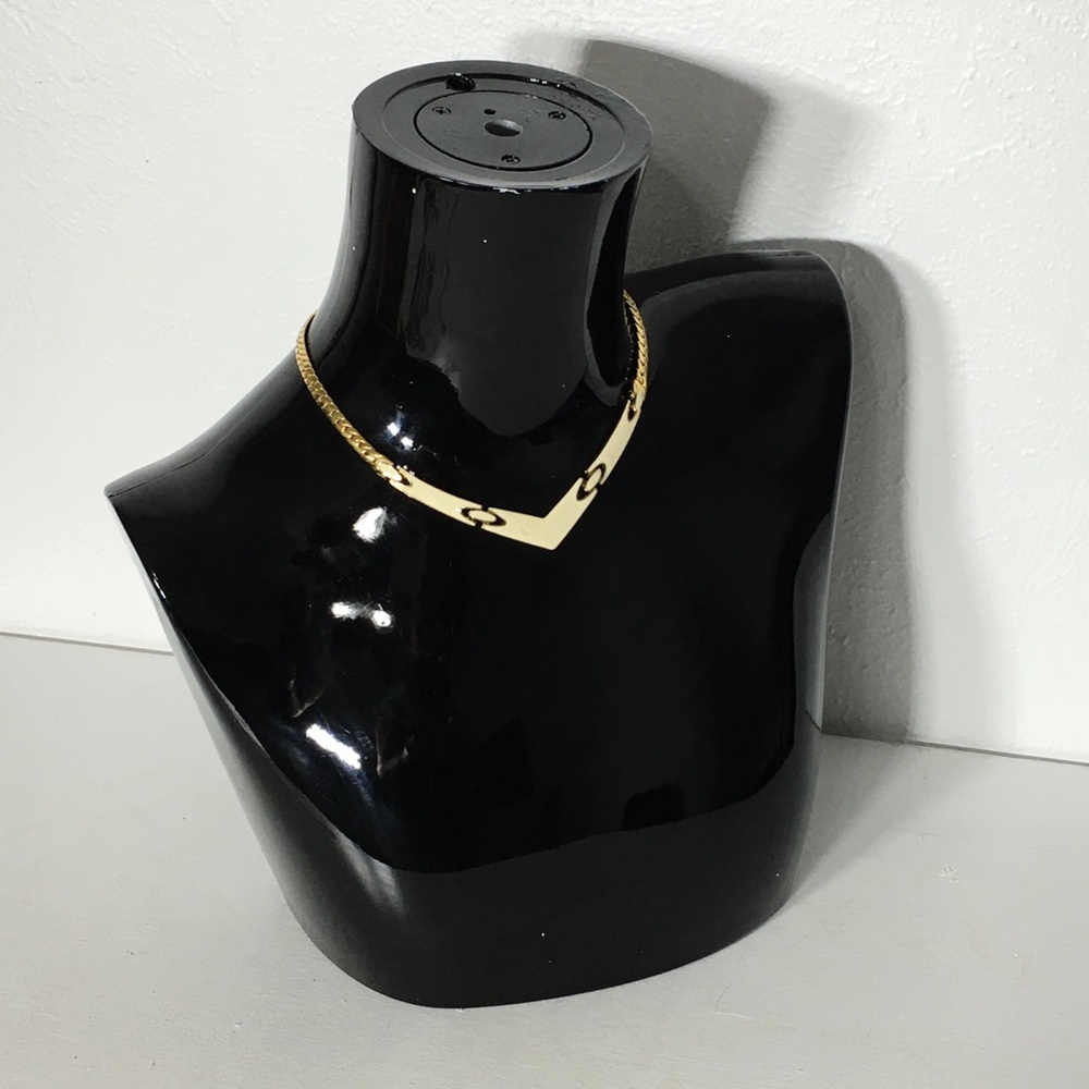 Vintage Monet Gold Tone Enamel Choker Necklace